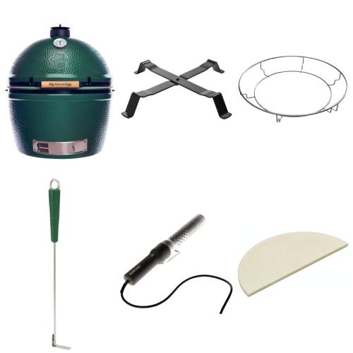 Big Green Egg Gre XXL mit Tischnest, ConvEGGtor Steine, Ascheschieber, Looftlighter